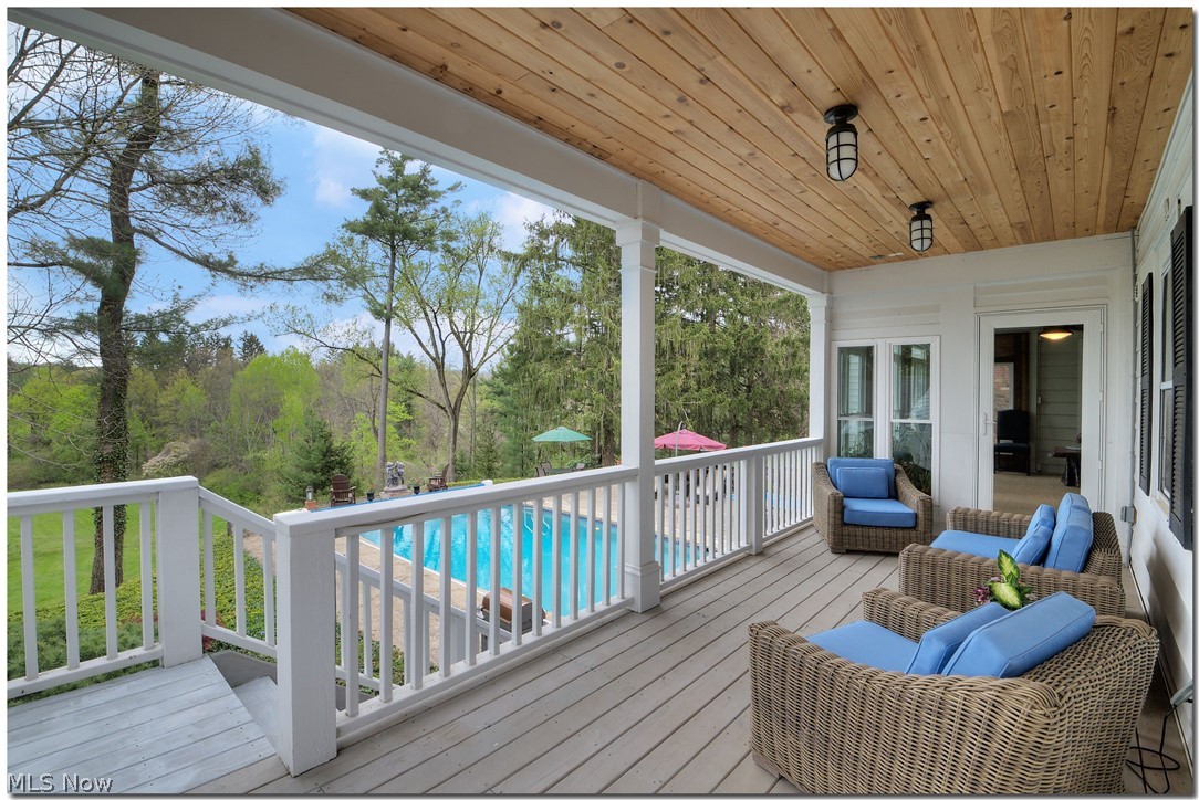 33955 Old Kinsman Road Hunting Valley, OH 44022 - Photo 20 of 35 ........the upper deck with fabulous views of the pool and yard.
