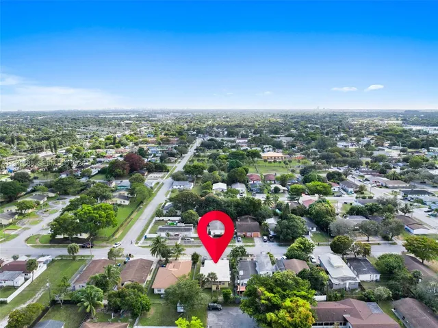 an aerial view of residential building with outdoor space