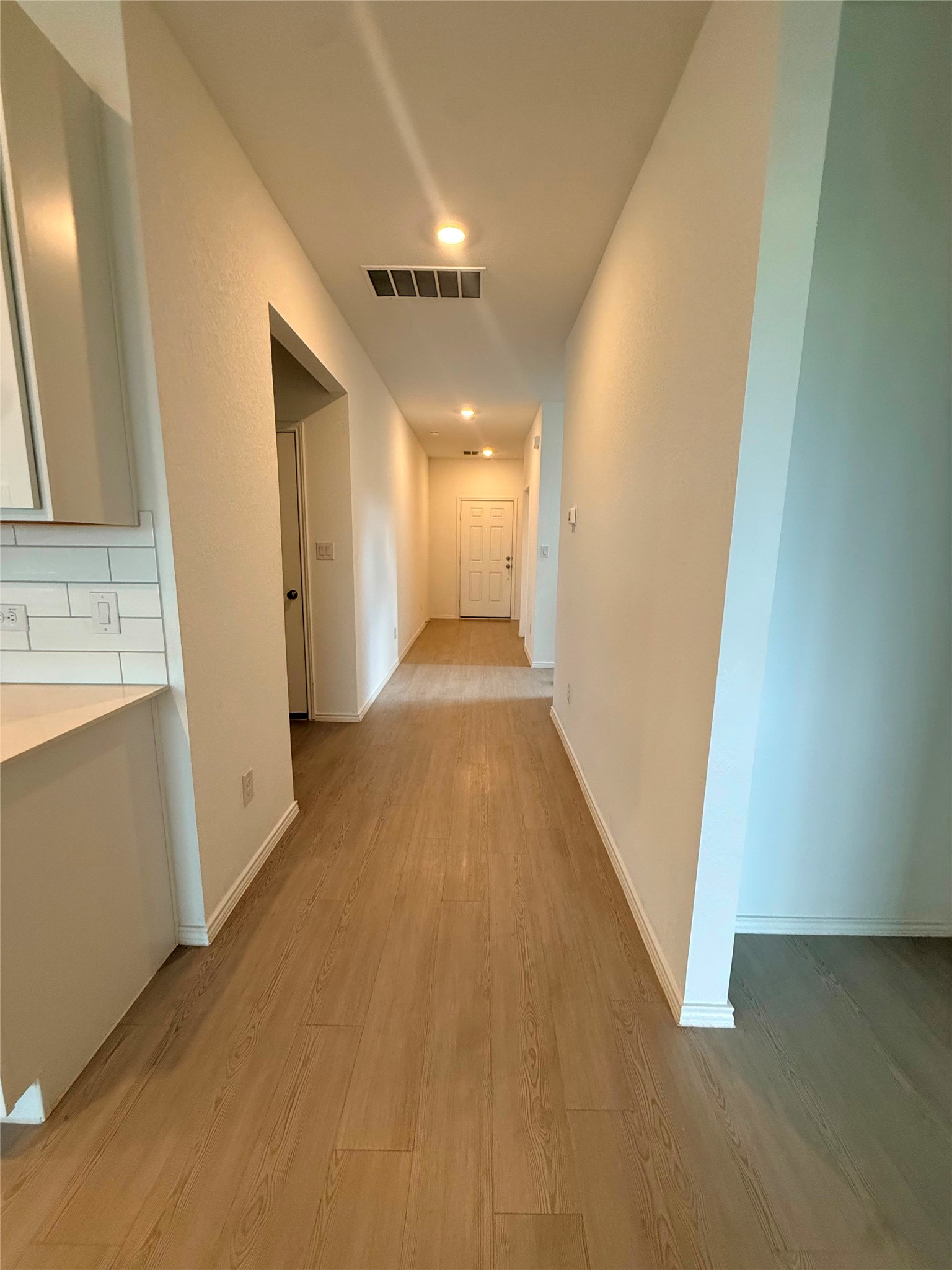 192 Rodney Boat Road Kyle, TX 78640 - Photo 35 of 40 A well-lit corridor welcomes you home with durable plank flooring.