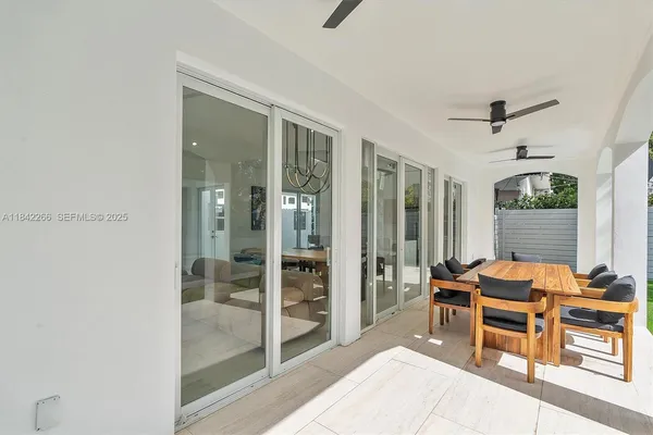 a view of an outdoor space and swimming pool