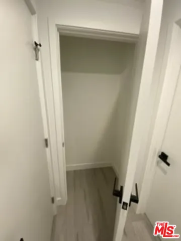 an empty room with closet