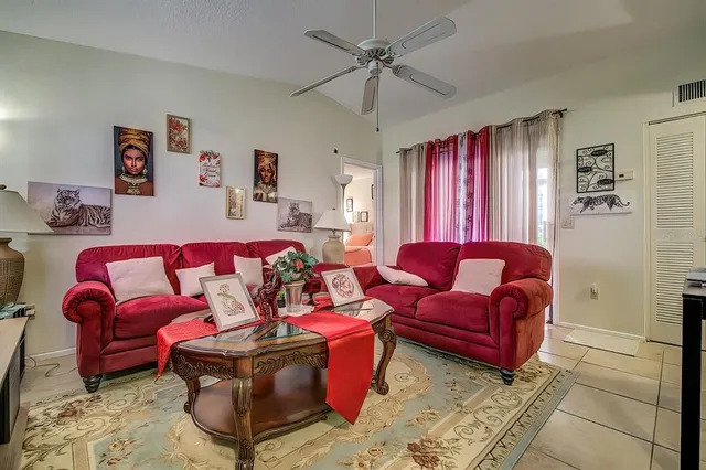 a living room with furniture