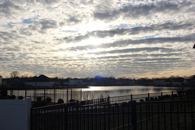 a view of a lake from a city