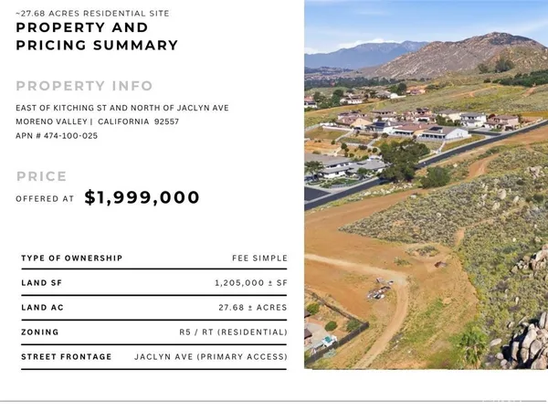 $1,999,000 | 0 Jaclyn Avenue, Moreno Valley, CA 92557