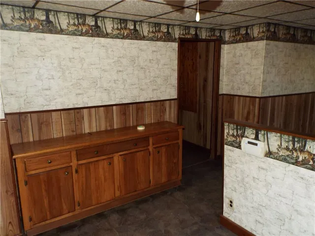 a view of wooden door