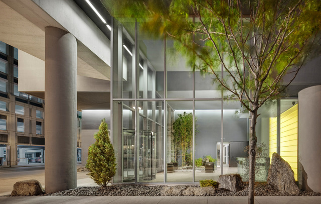 235 West Van Buren Street, Unit 2801 Chicago, IL 60607 - Photo 10 of 11 a front view of a building with a garden