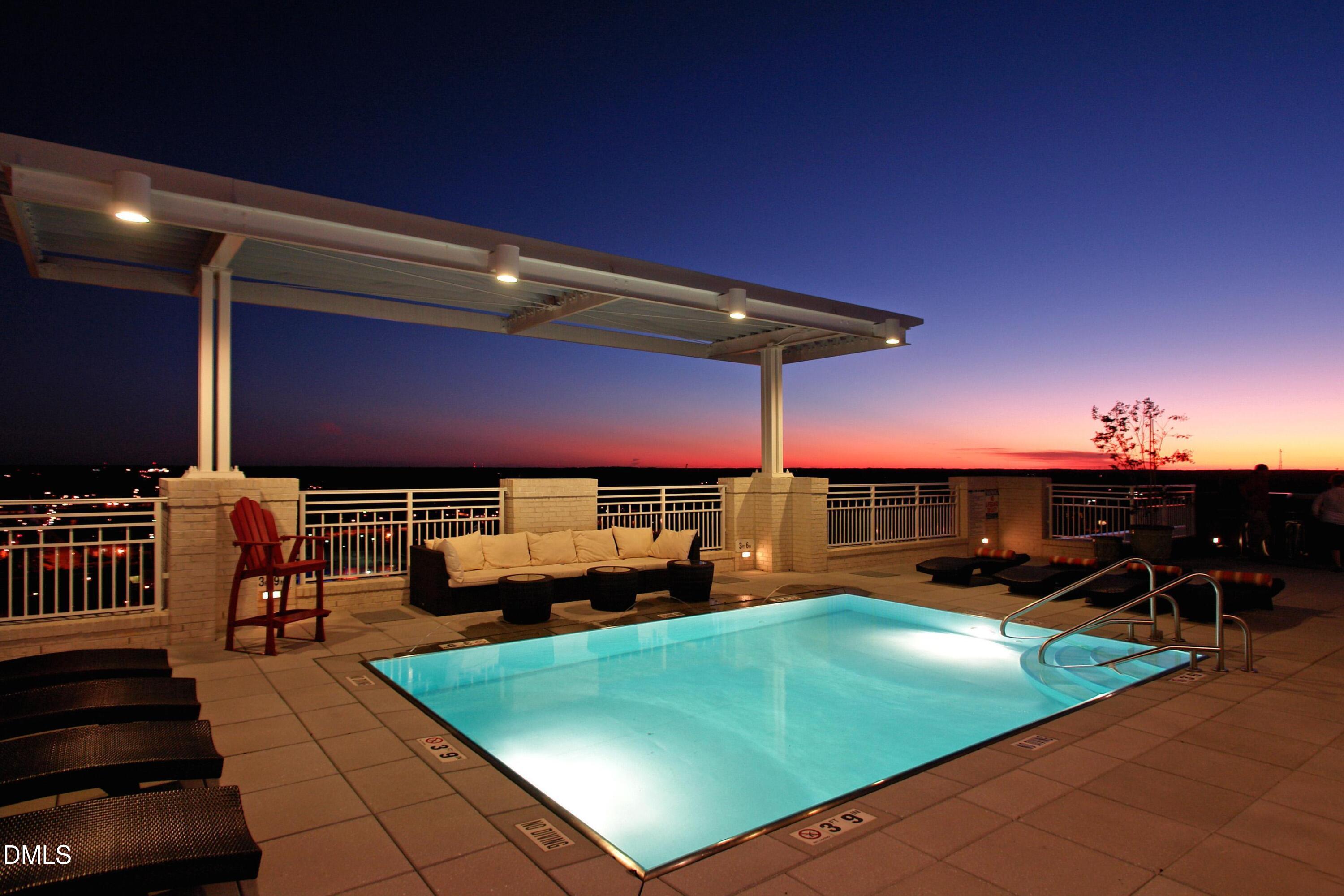 400 West North Street, Unit 718 Raleigh, NC 27603 - Photo 1 of 42 023_Rooftop Pool Night
