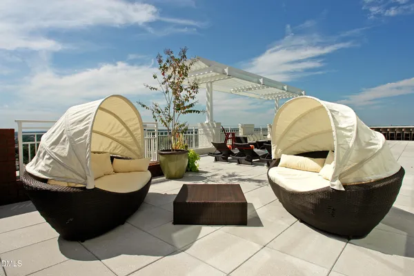 a living room with furniture