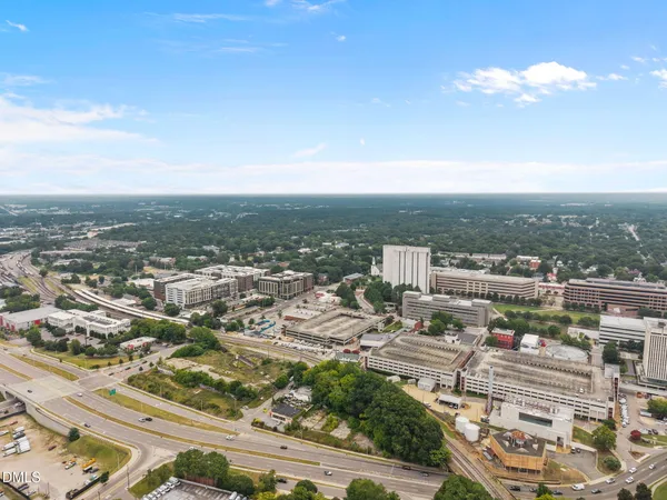 an aerial view of a city