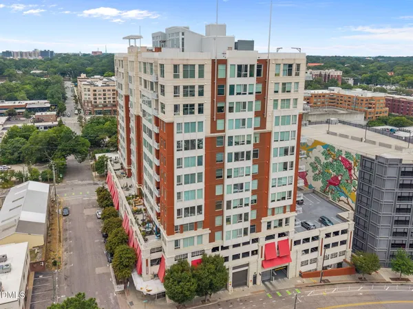 a view of a city that has tall buildings