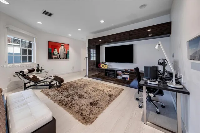 a bathroom with a double vanity sink and mirror