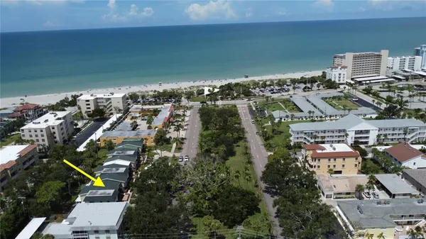 a view of a garden with a slide