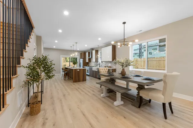 a room with furniture and a large window