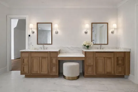 a room with gym equipment and a mirror