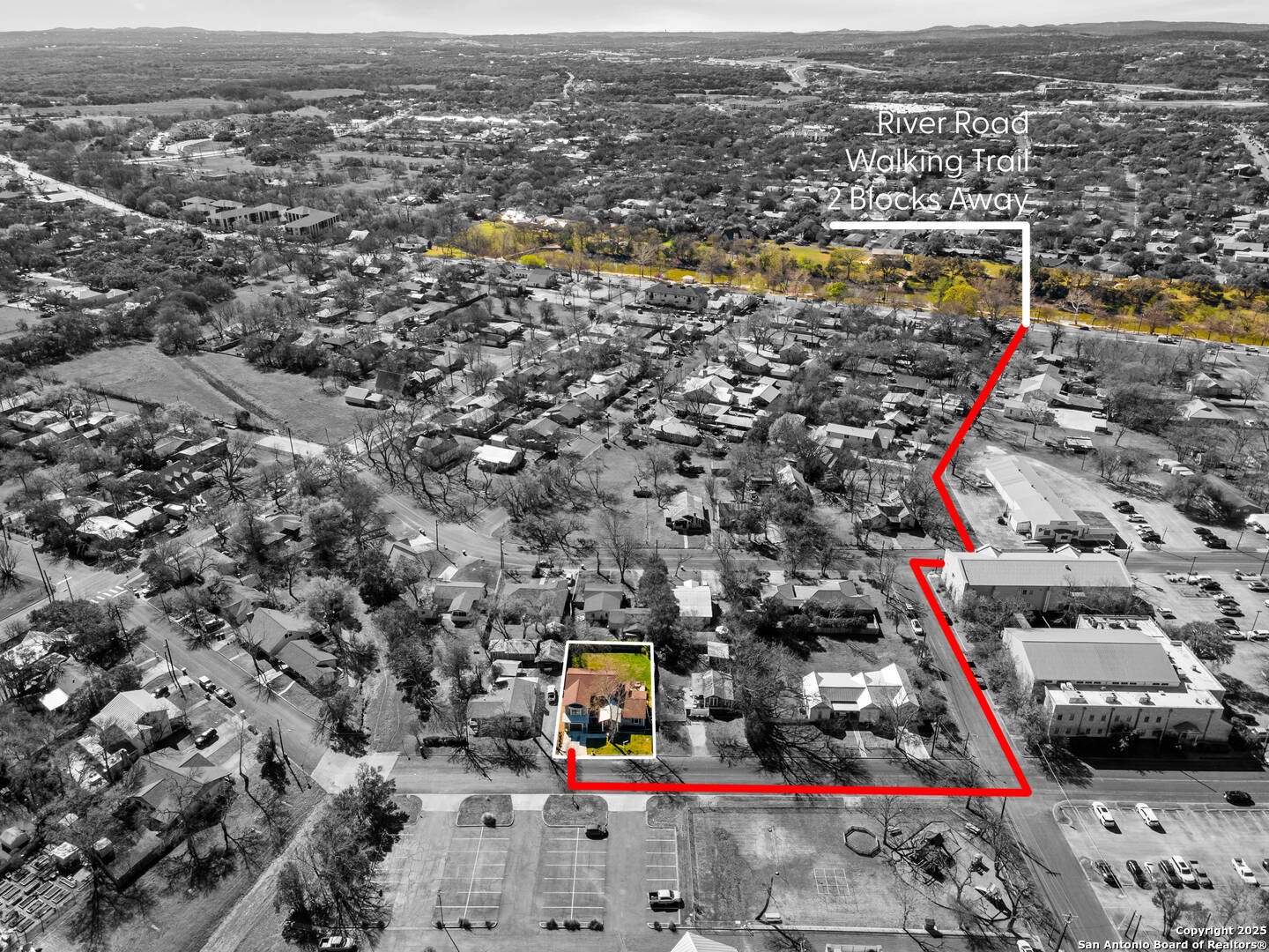 313 James Street Boerne, TX 78006 - Photo 26 of 27 an aerial view of residential houses with outdoor space