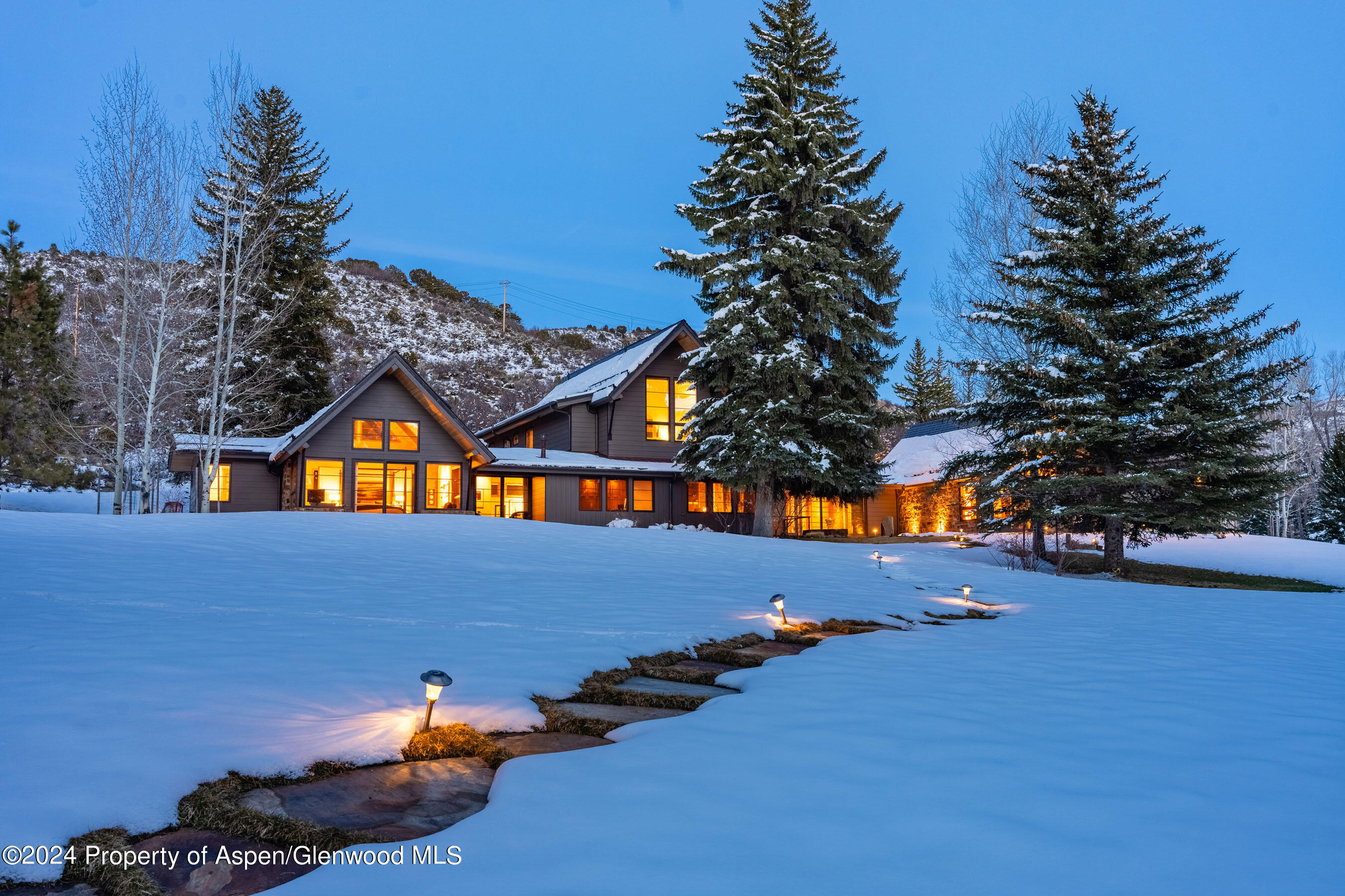 2005 Watson Divide Road Snowmass, CO 81654 - Photo 52 of 56 Lighted Pathway to Home