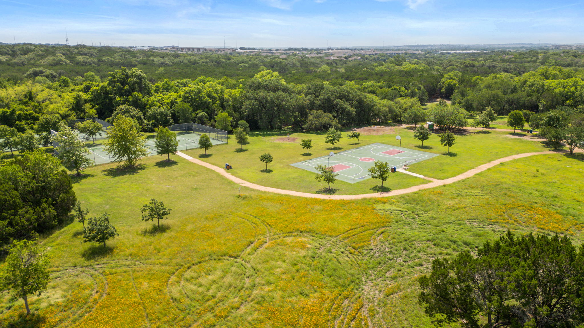 1007 Totis Road Austin, TX 78748 - Photo 35 of 37 a view of a swimming pool and trees in the background