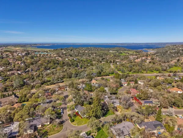 an aerial view of a house