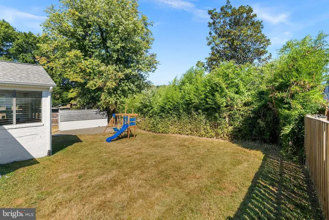 a view of a park with slide