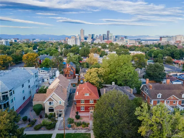 an aerial view of multiple house