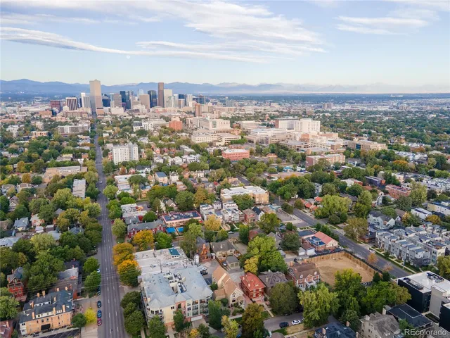 an aerial view of a city