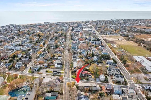 an aerial view of a city