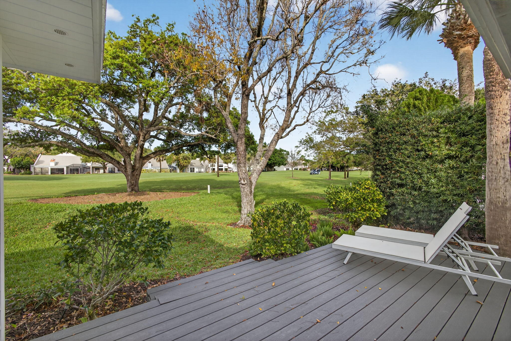 17085 Bay Street Jupiter, FL 33477 - Photo 32 of 44 a view of a garden with plants and large trees
