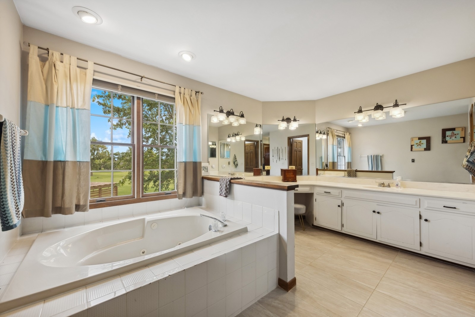 1531 Pinehurst Drive Darien, IL 60561 - Photo 23 of 38 a large bathroom with a large tub sink shower and view