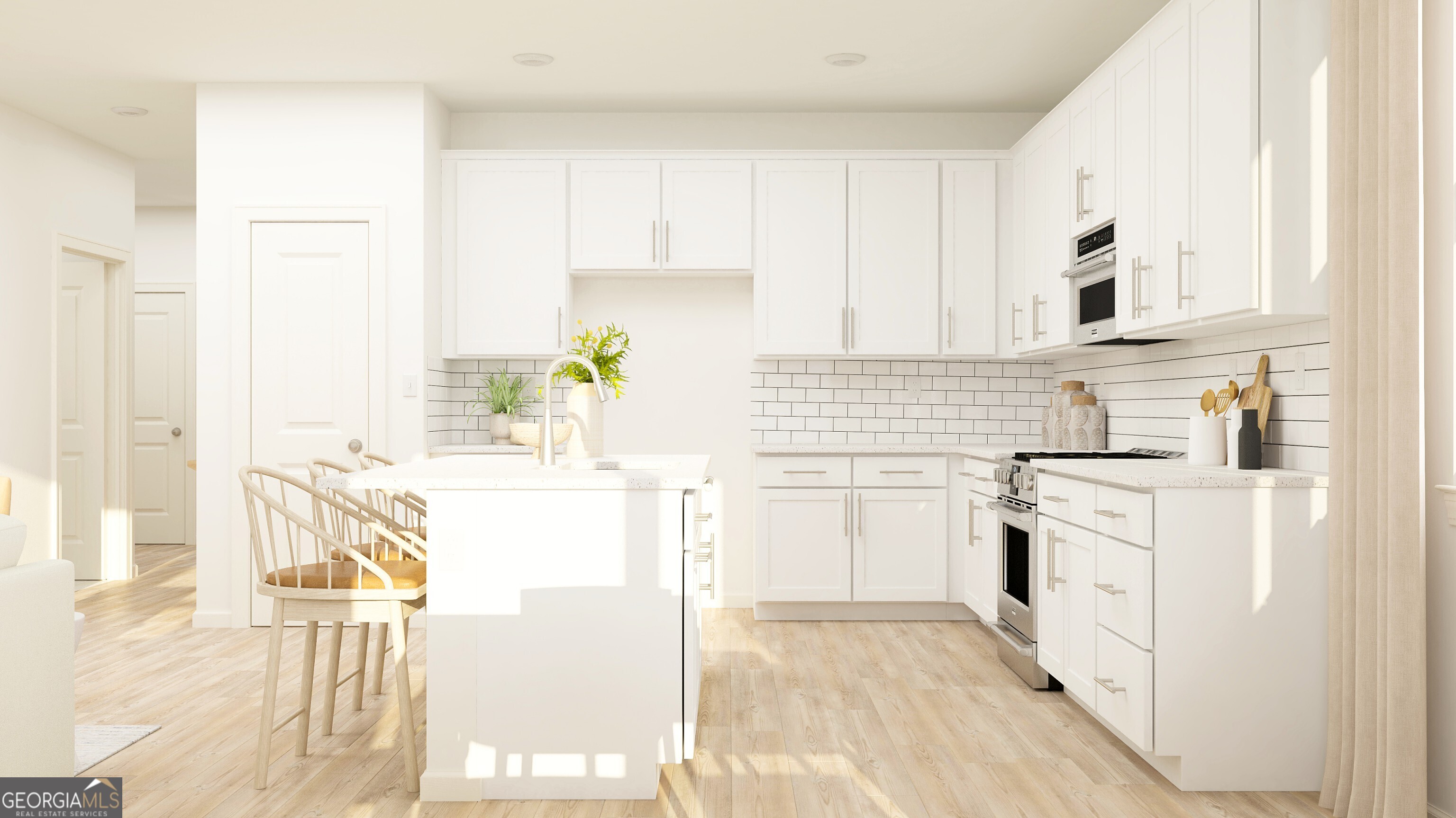 210 Overton Drive Perry, GA 31069 - Photo 7 of 16 a kitchen with stainless steel appliances a white stove top oven a sink a counter space and cabinets