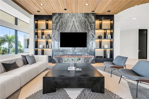 a living room with furniture and a couch