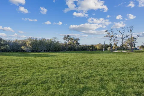 a backyard of a house with lots of green space