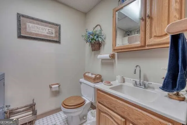 a view of a balcony with furniture