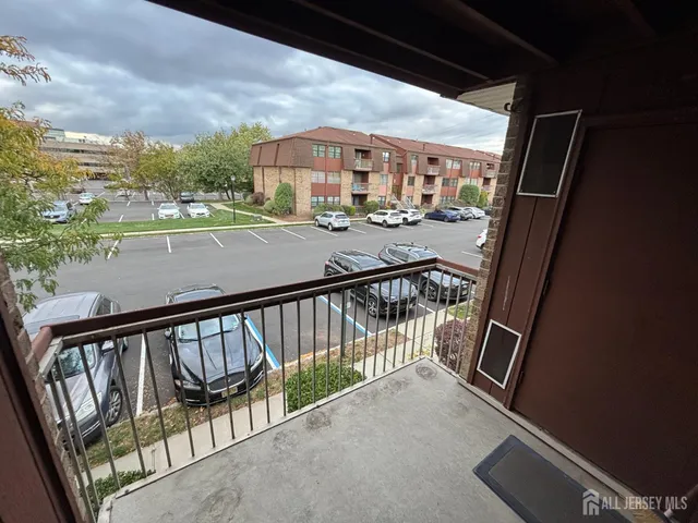 a view of city from a balcony