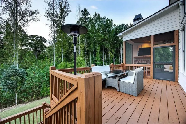 a view of a patio on the roof deck