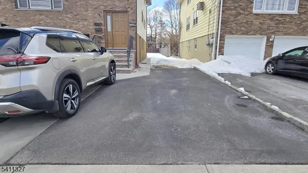 a view of a car in garage