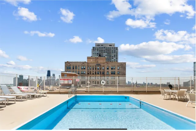 a view of a terrace with skyline