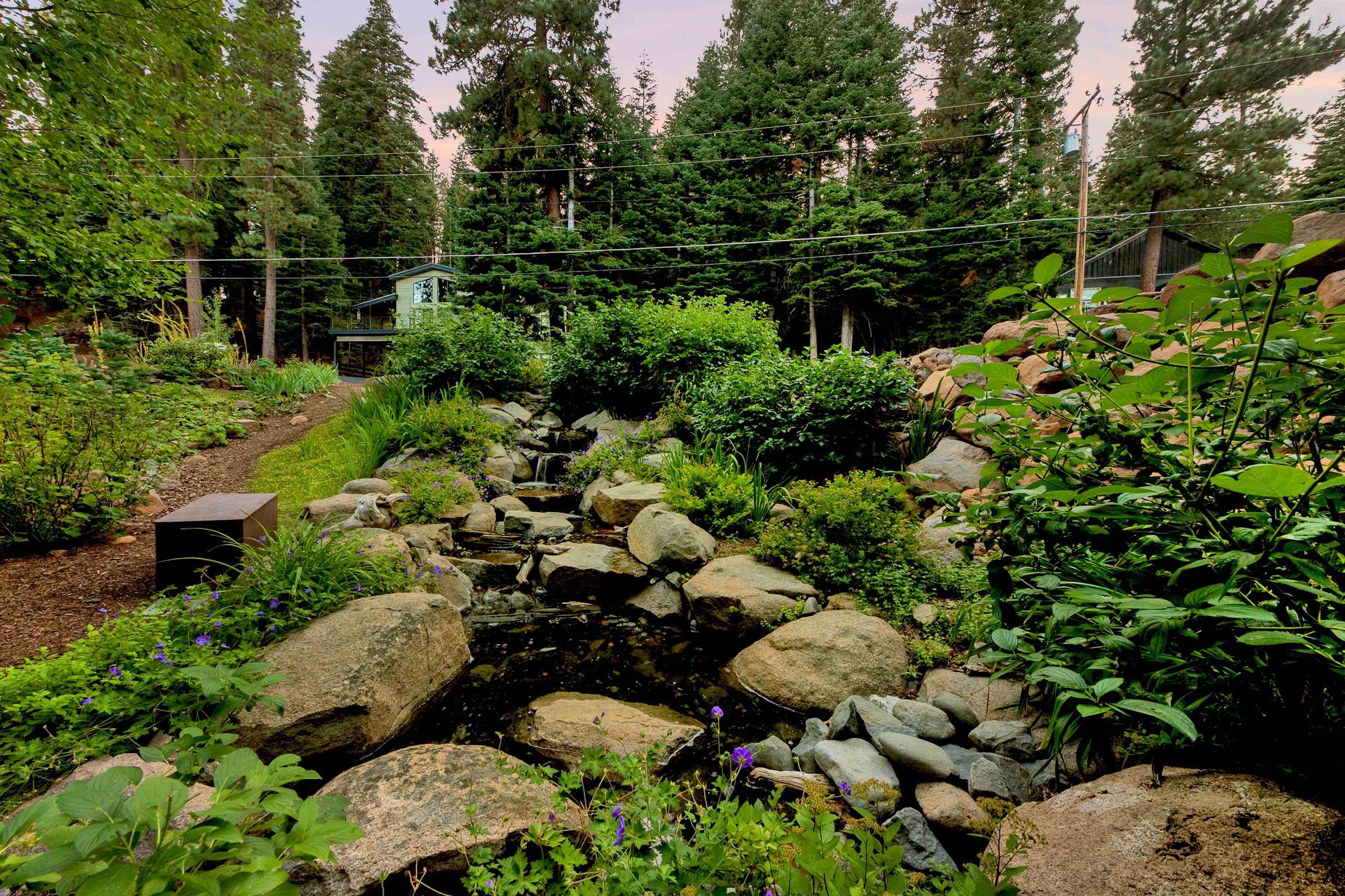11781 Chamonix Road Truckee, CA 96161 - Photo 21 of 28 a garden with lots of trees and flowers
