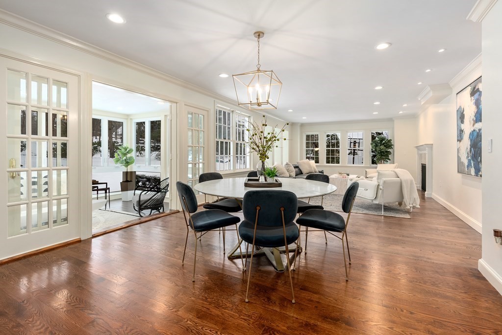 30 Hillcrest Road Weston, MA 02493 - Photo 4 of 29 a view of a dining room with furniture window and wooden floor