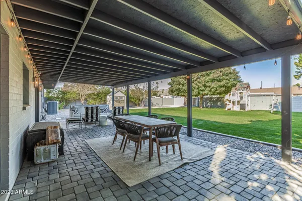 a outdoor space with furniture