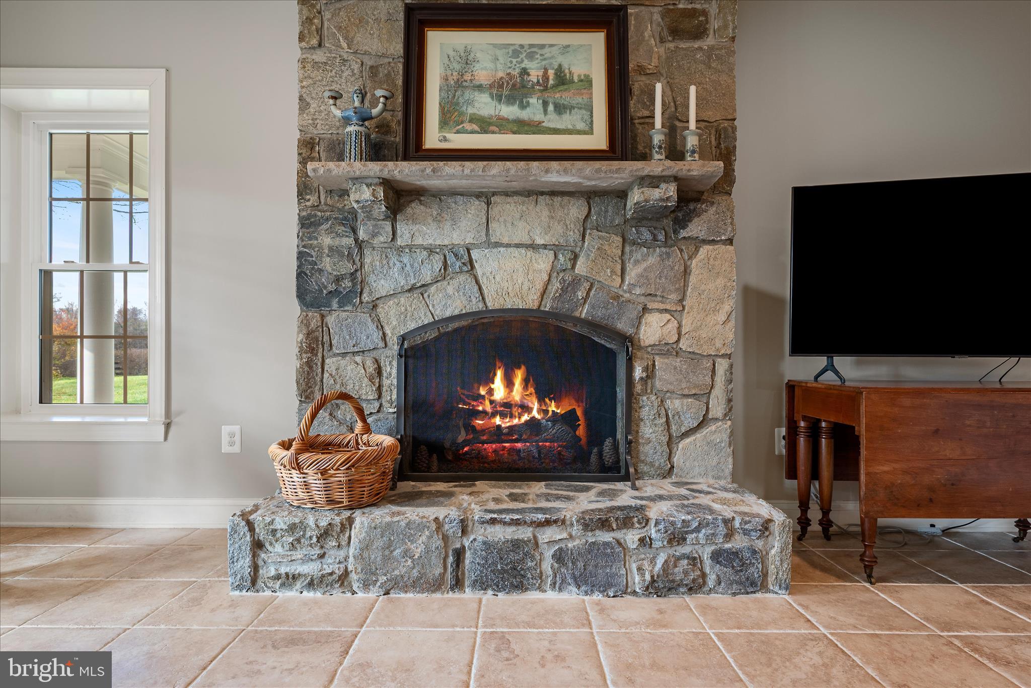 17635 Harmony Church Road Hamilton, VA 20158 - Photo 87 of 108 a living room with furniture a fireplace and a flat screen tv