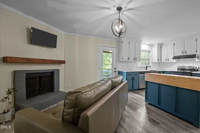 a view of a bench in the garden