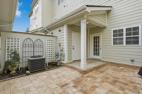 a view of front door and garage