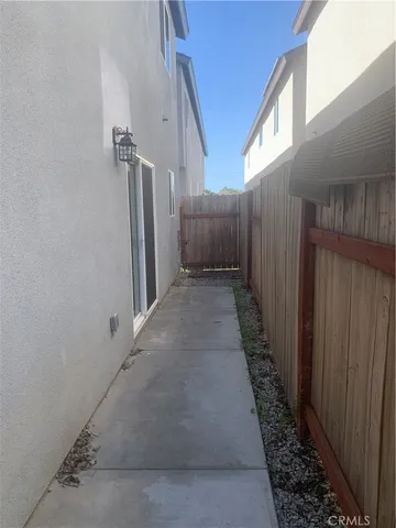 a view of a pathway of a building