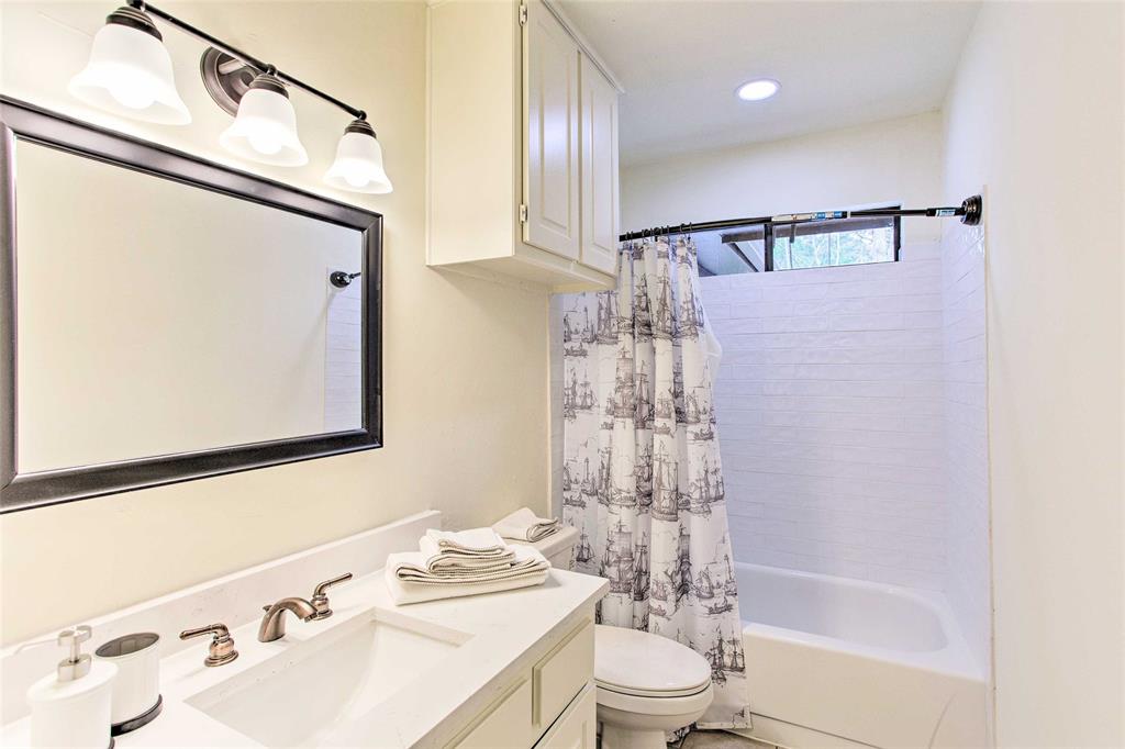 997 Tanglewood Trail Pottsboro, TX 75076 - Photo 25 of 35 a bathroom with a sink a toilet and shower