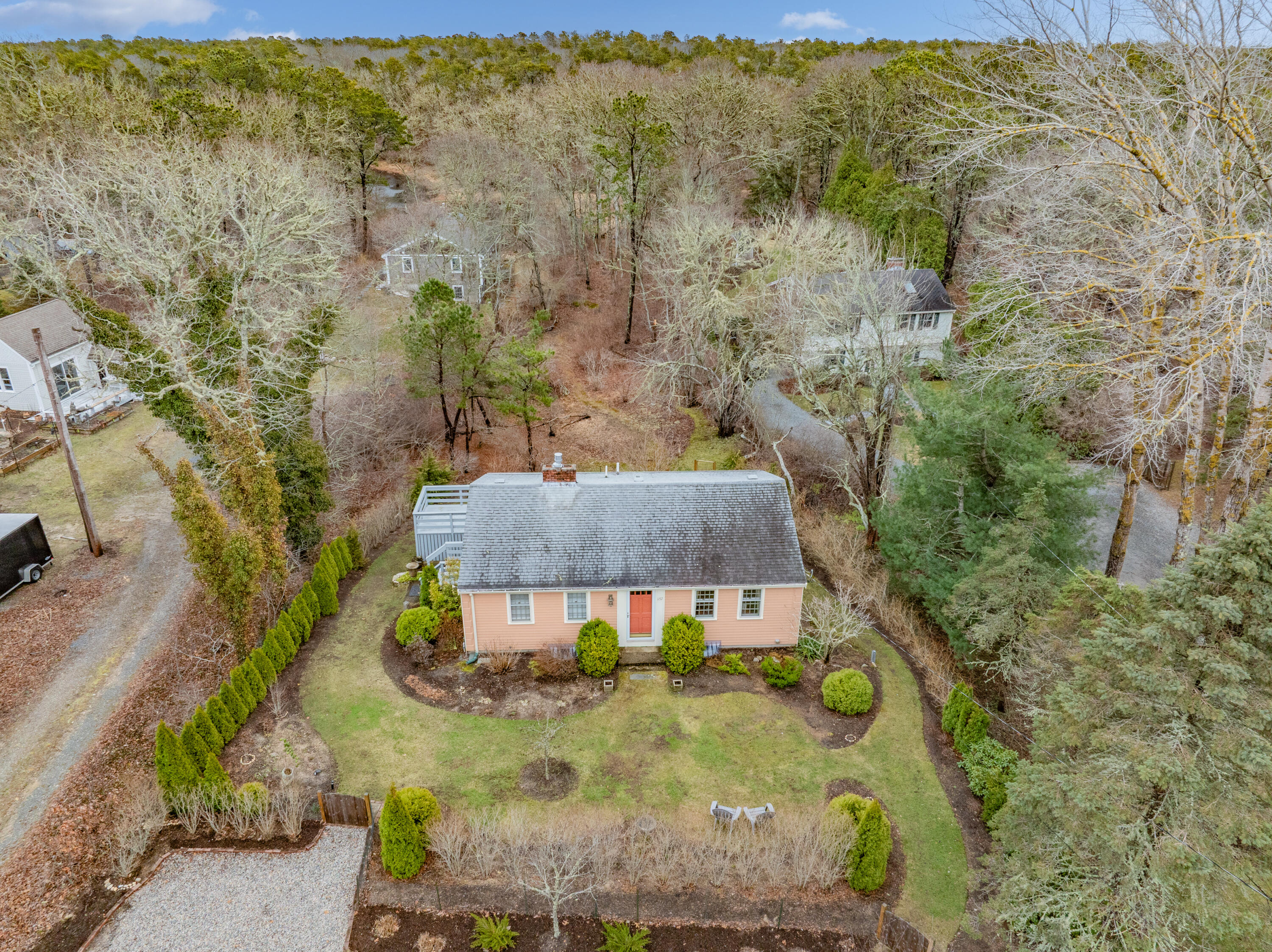 1157 Orleans-Harwich Road Harwich, MA 02645 - Photo 33 of 41 an aerial view of a house with a yard