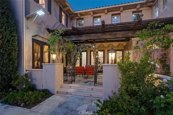 a view of a chairs in a patio