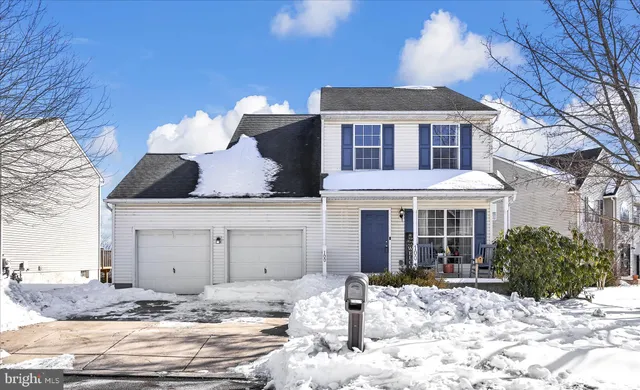 a view of a house with snow on the floor