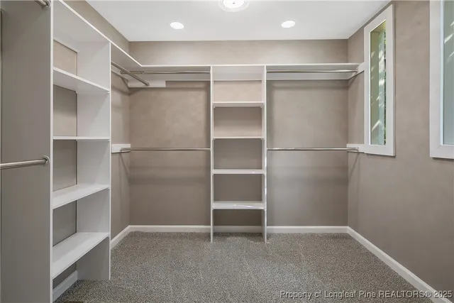 a view of an empty walk in closet