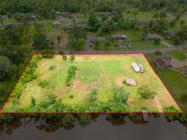an aerial view of lake