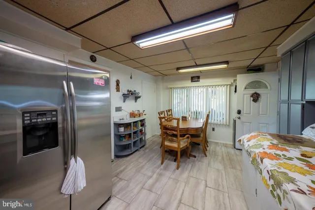 a bedroom with furniture and a bed